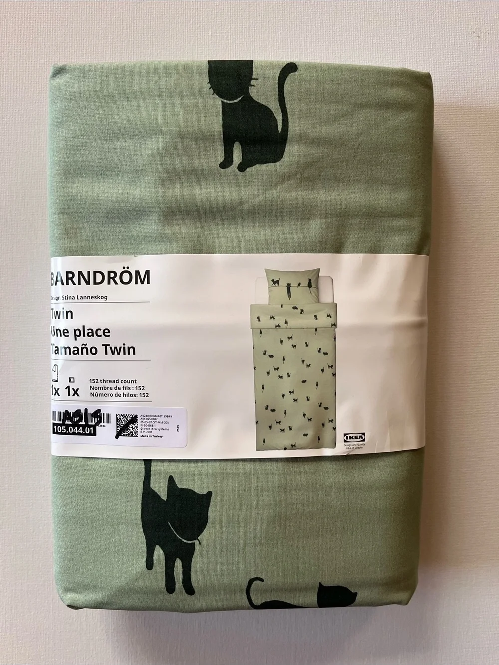 Brand New IKEA BARNDROM Cats Pattern Twin Duvet Cover and Pillowcase